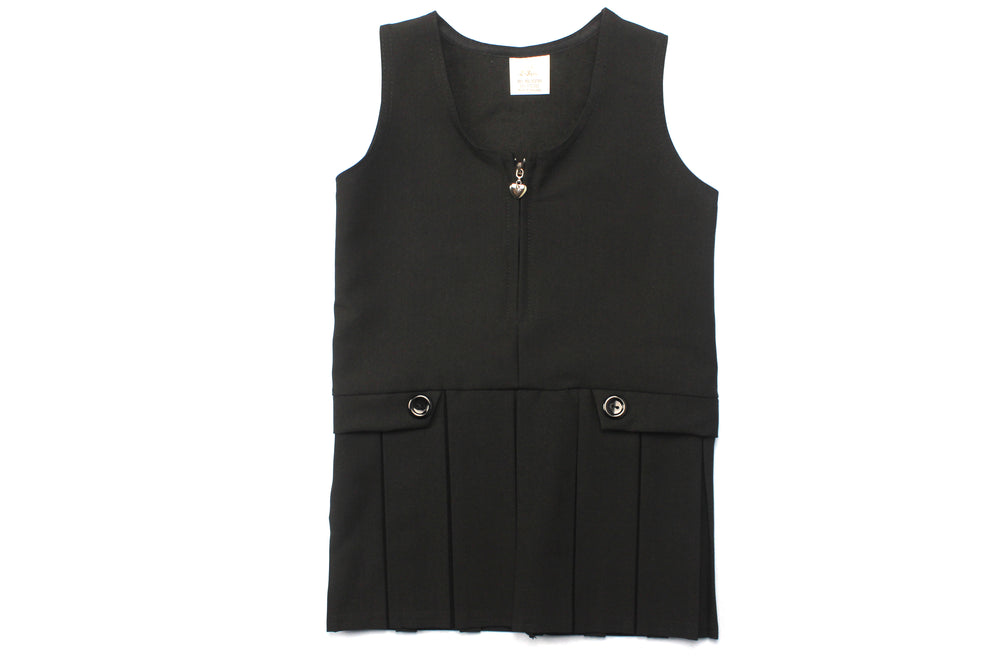 PINAFORE DRESS TWO BUTTON ZIP