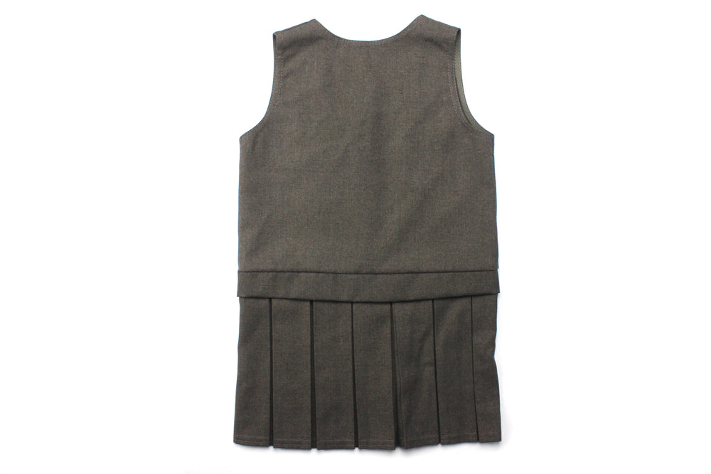 PINAFORE DRESS TWO BUTTON ZIP